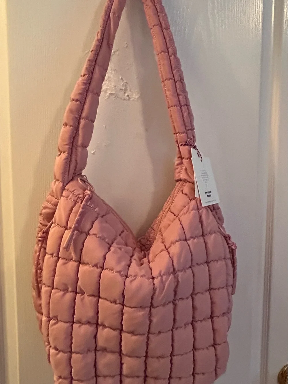 Urban Expressions Quilted Puffer Shoulder Bag - Blush Pink - Picture 1 of 2